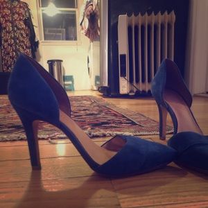 Madewell Blue D’Orsay Suede Heels